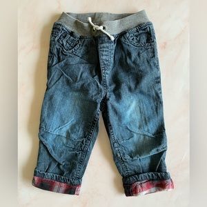 Joe Fresh Plaid Lined Jeans | 18-24 Months